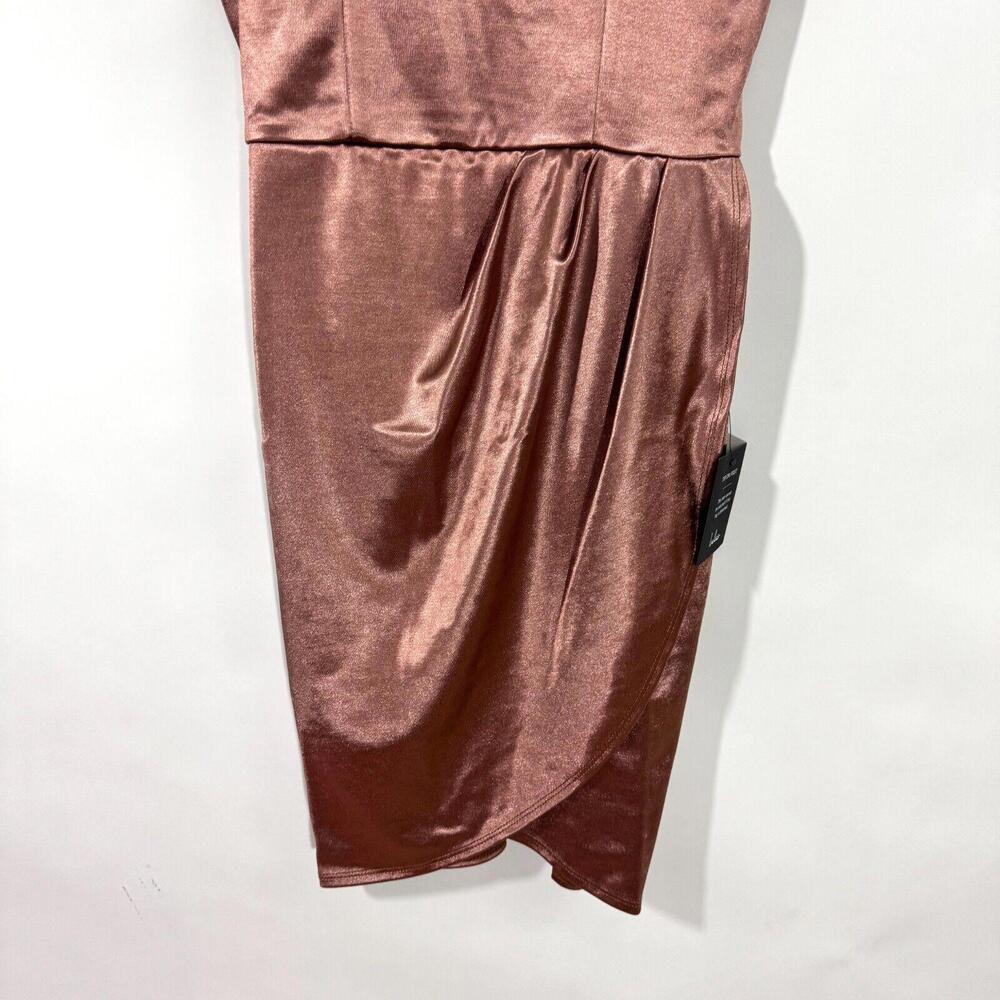 Lulus Women’s Size Small Mauve Pink Forever Your Girl Satin Bodycon Mini Dress - Picture 3 of 9